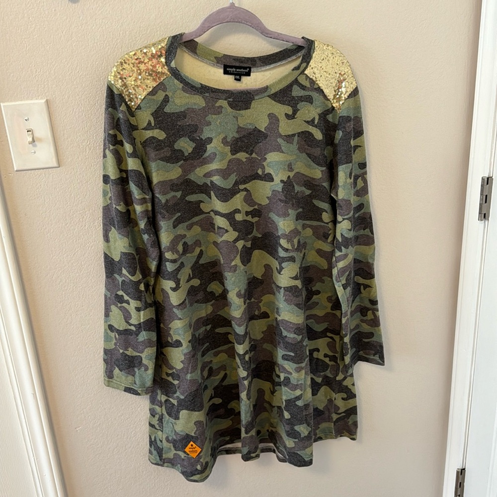 Simply southern camo sequin sweater dress
